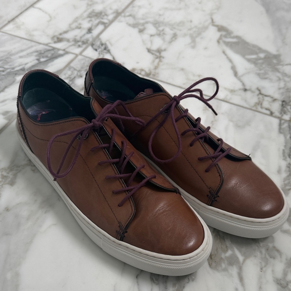 Ted Baker Brown Leather Oxfords with White Soles